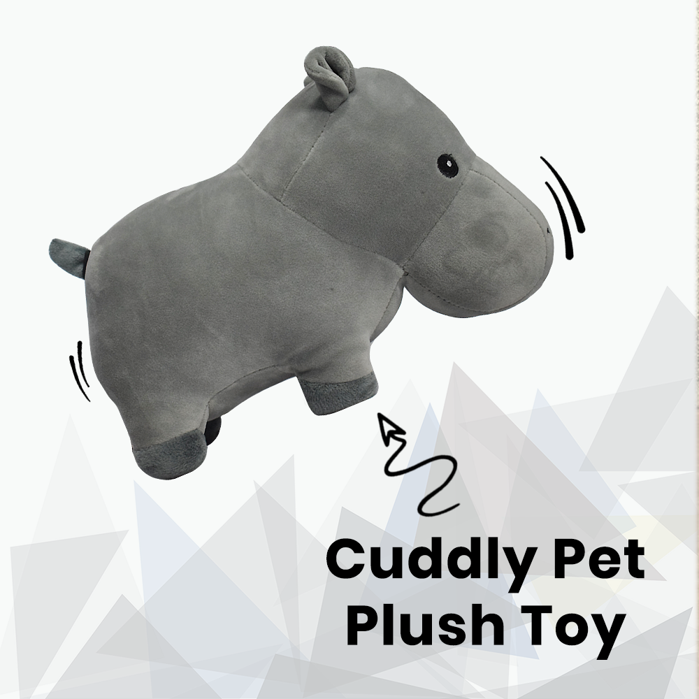 Basil Cuddly Soft Hippo Plush Toy for Dogs & Puppies