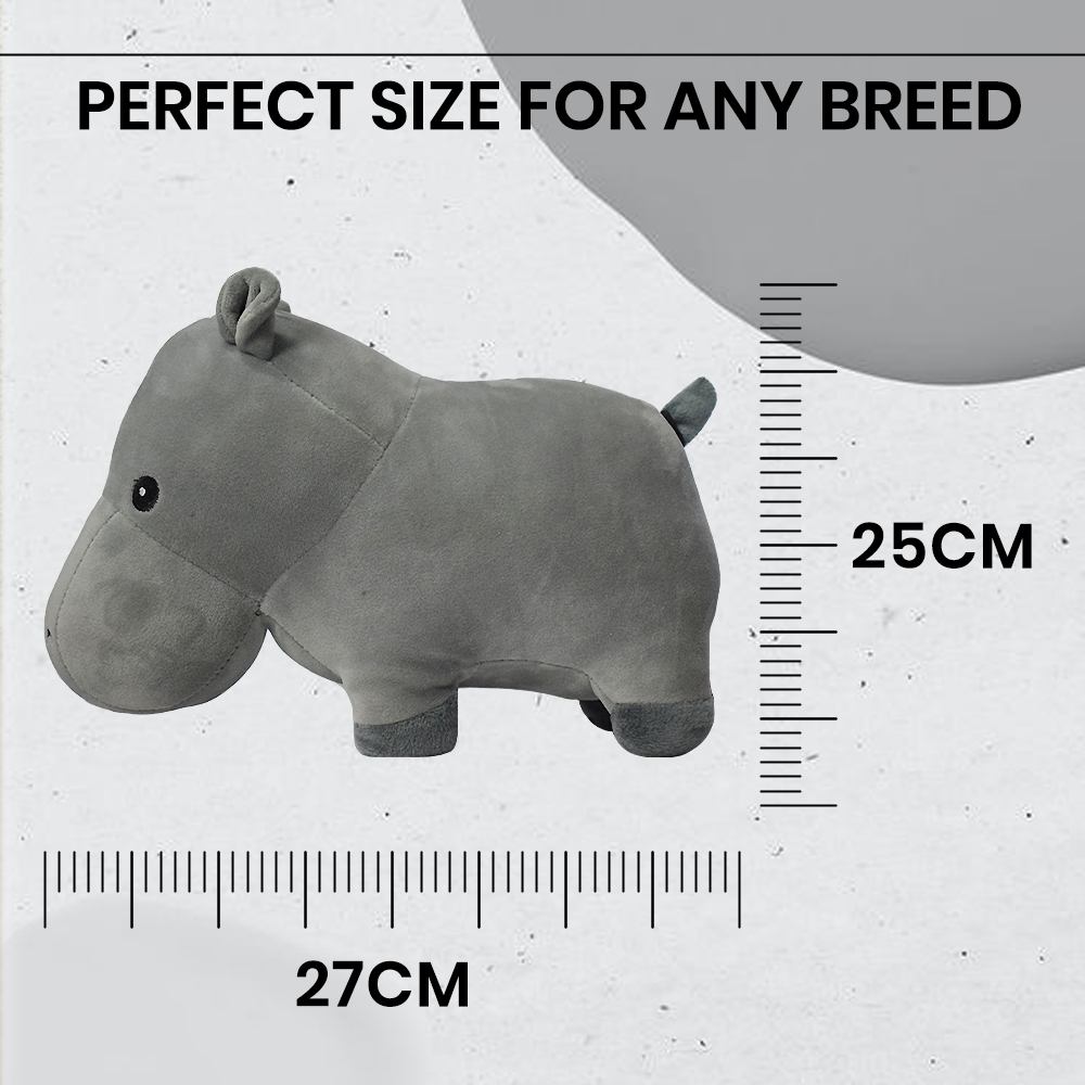 Basil Cuddly Soft Hippo Plush Toy for Dogs & Puppies