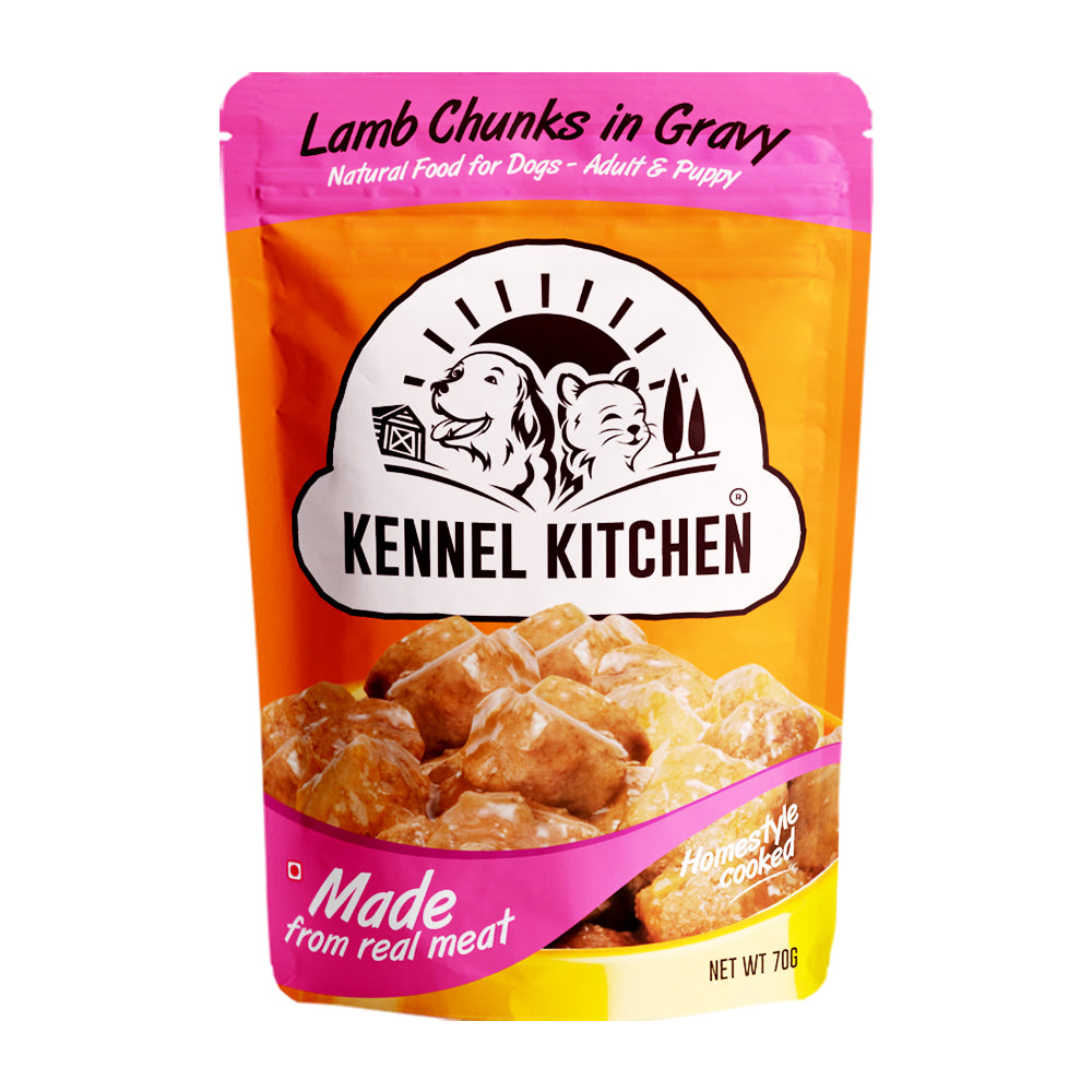 Kennel Kitchen Lamb Chunks in Gravy for Dogs - 80g each x12 units