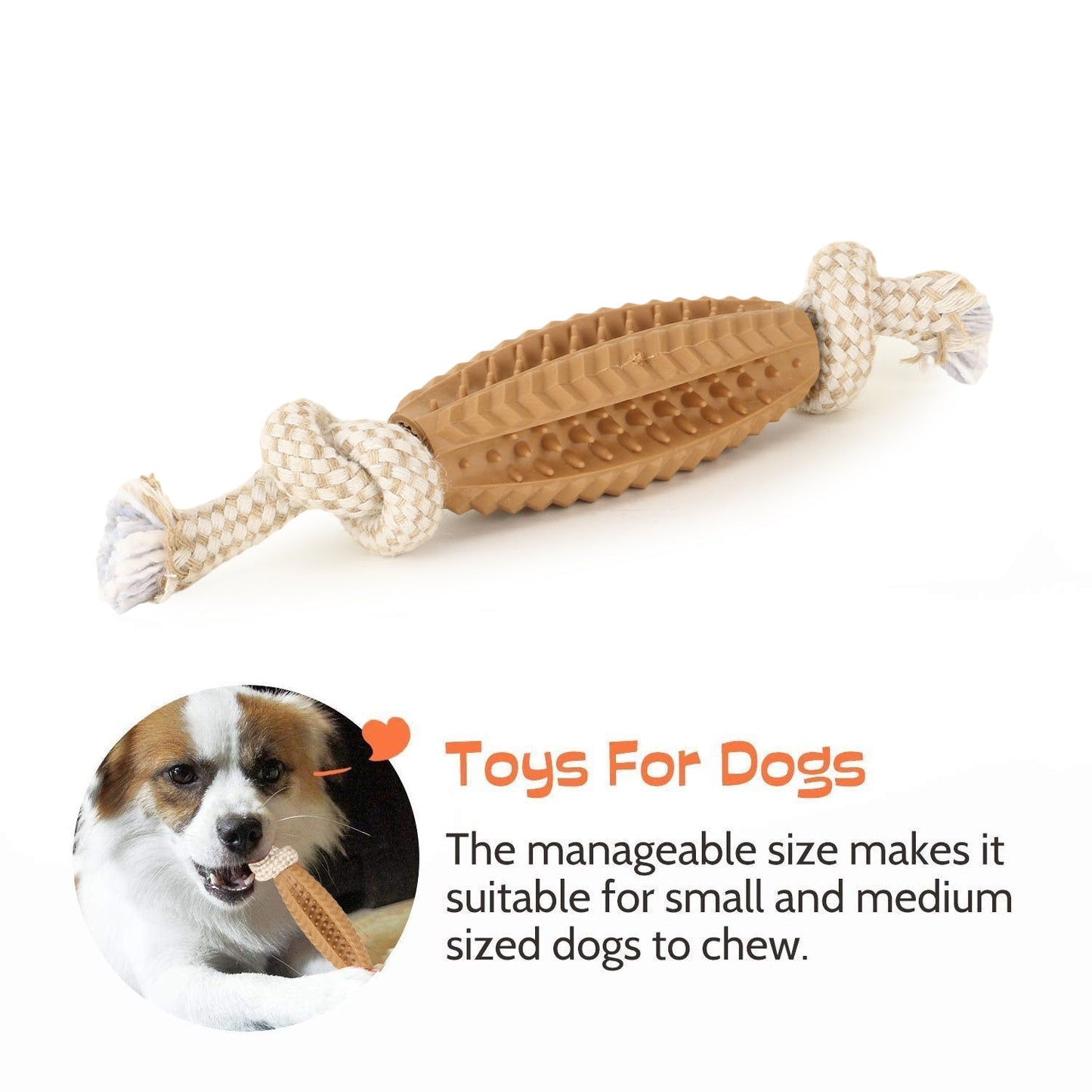 Basil Jute Rope Toy with TPR Spike Chew Centre