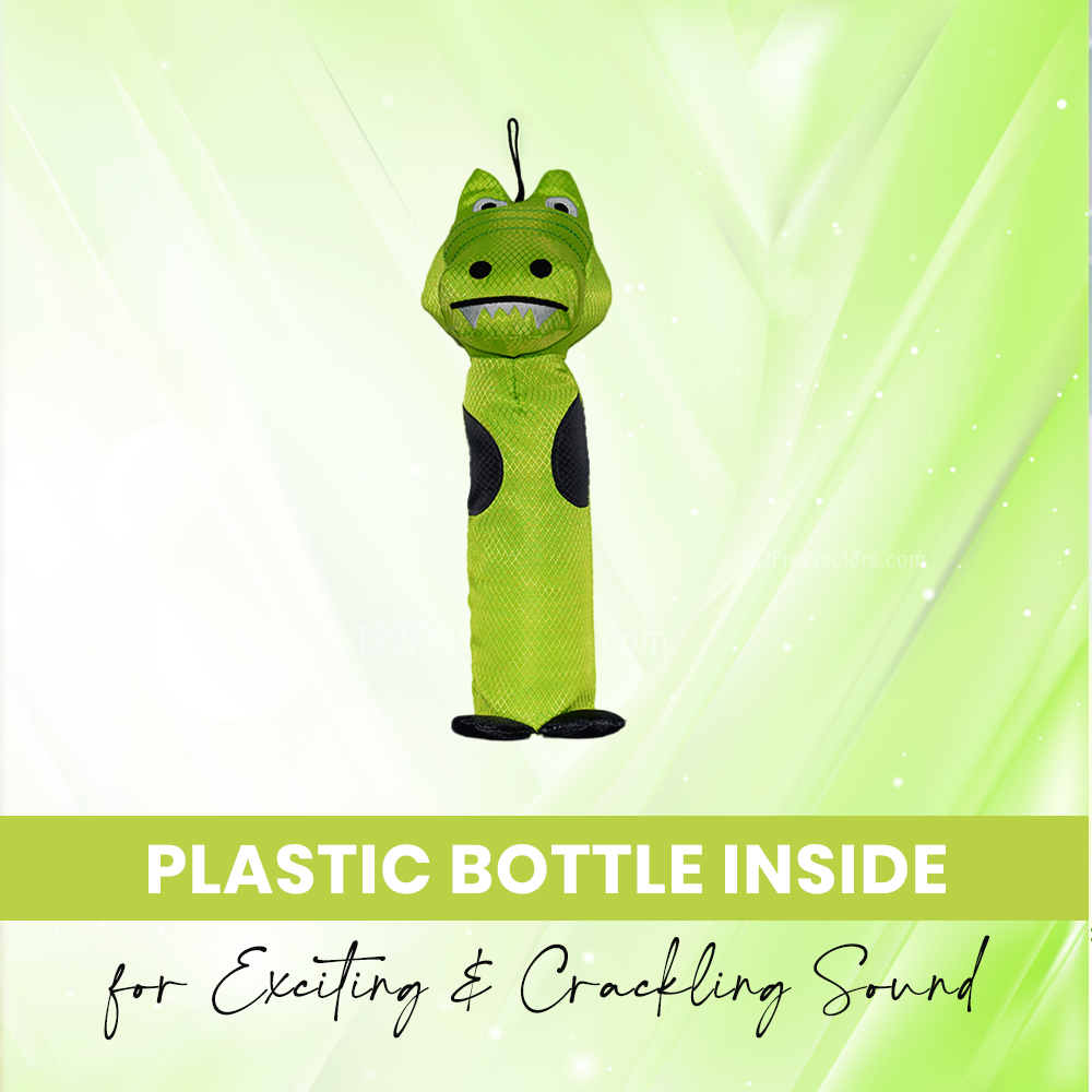 Basil Crunchy Crocodile Interactive Toy for Dogs & Puppies