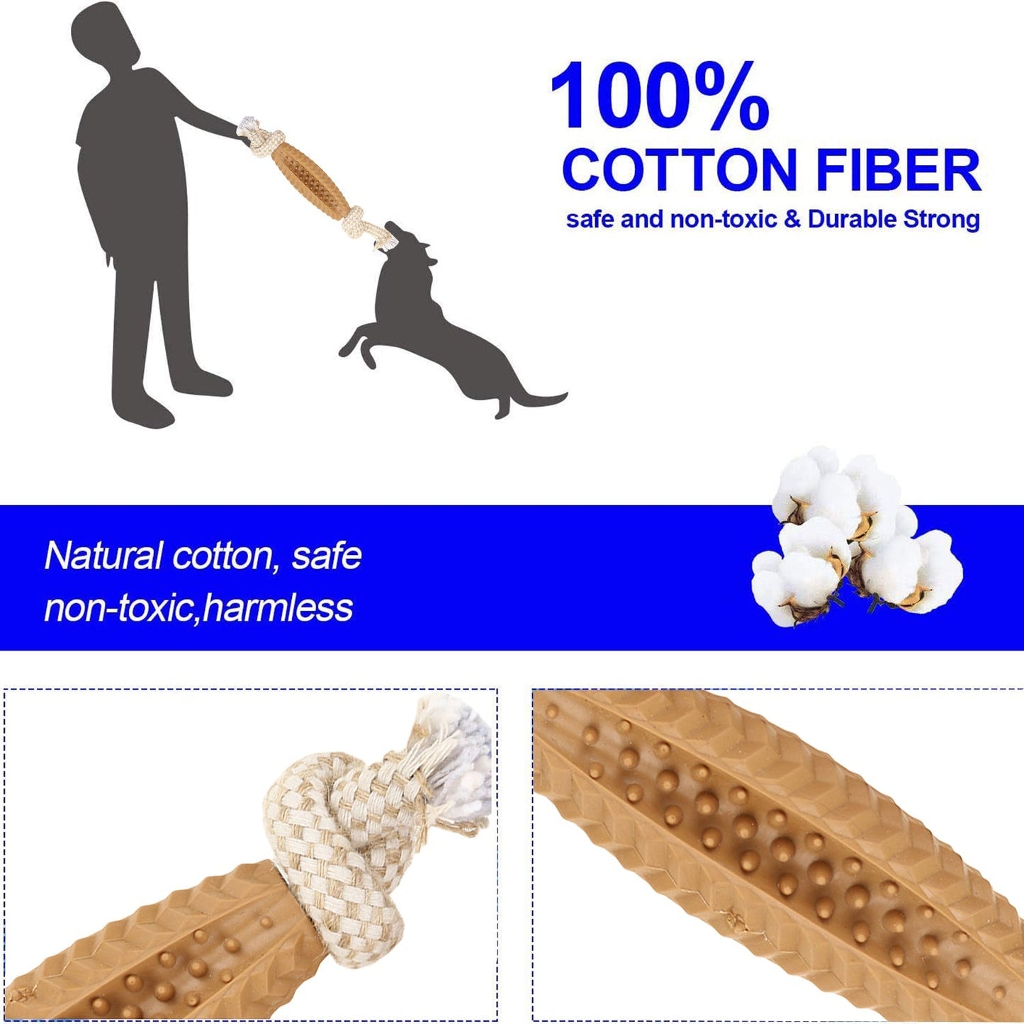 Basil Jute Rope Toy with TPR Spike Chew Centre