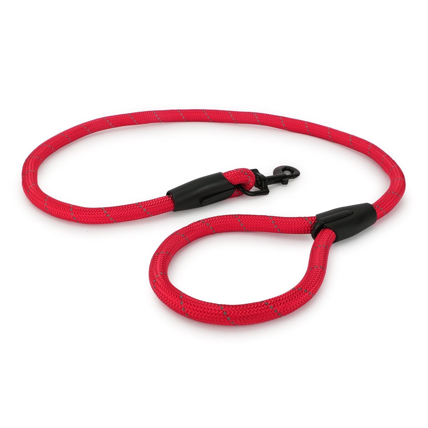 BASIL Rope Leash for Dogs, 4 Feet (Solid Red)