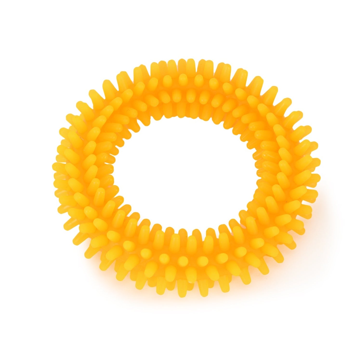 Basil Dog Chew Toy, Spiked Ring (Orange)