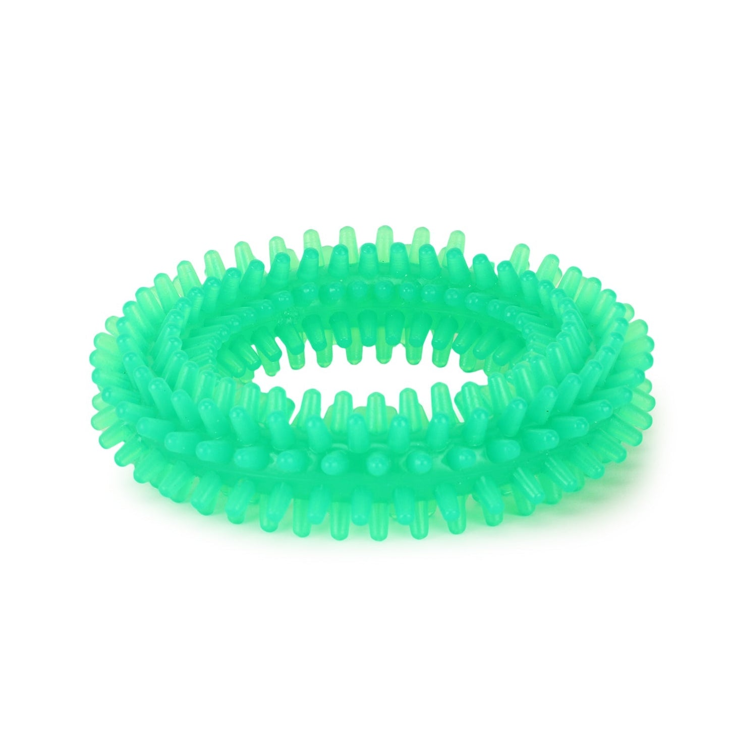Basil Dog Chew Toy, Spiked Ring (Green)