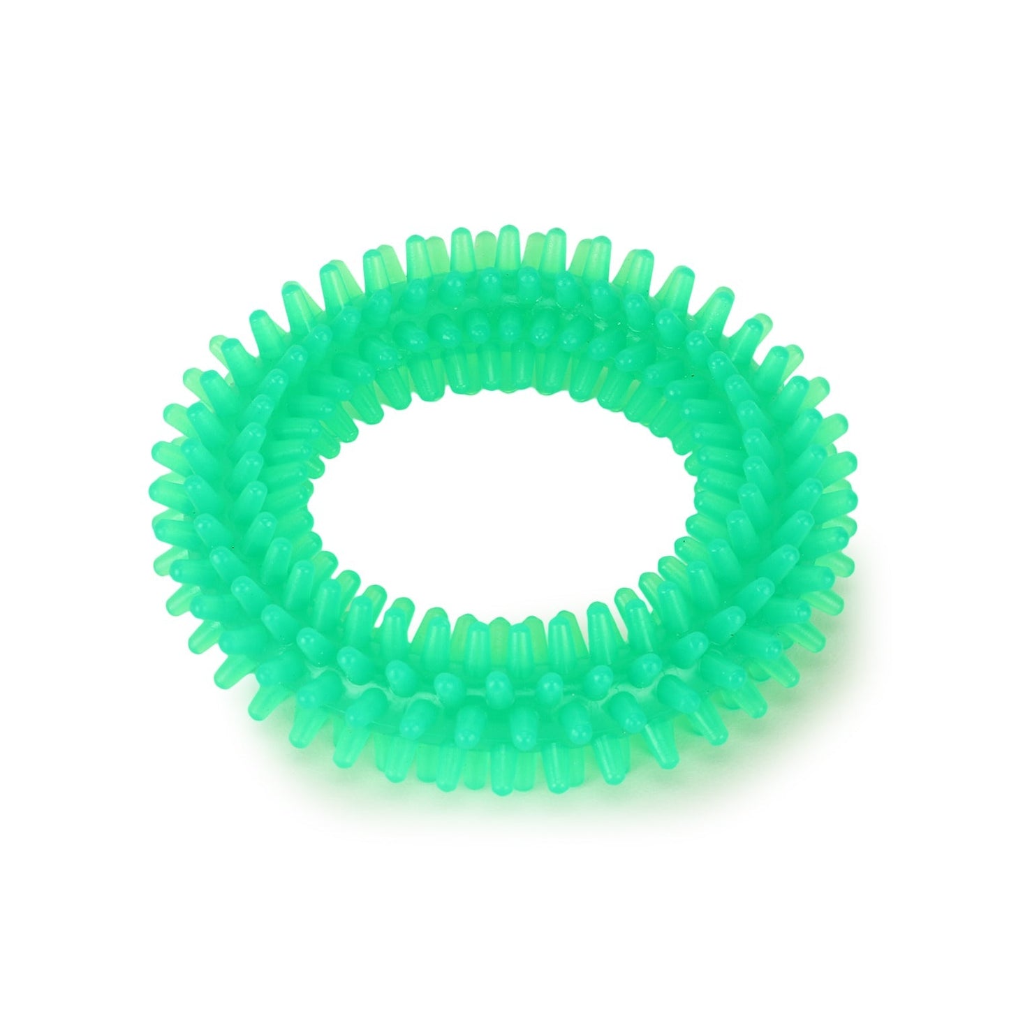 Basil Dog Chew Toy, Spiked Ring (Green)
