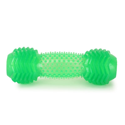 Basil Green Dumbbell Toy with Hollow Centre for Treats