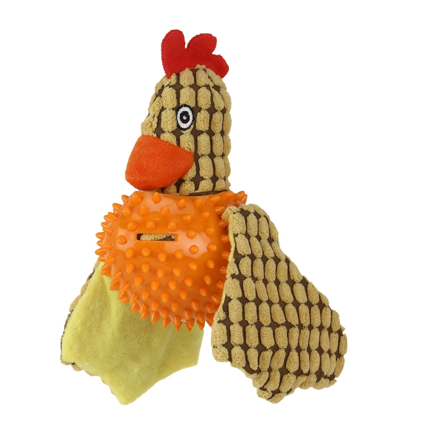 Basil Bird Plush Pet Toy for Dogs & Puppies with Squeaky Neck (Orange)