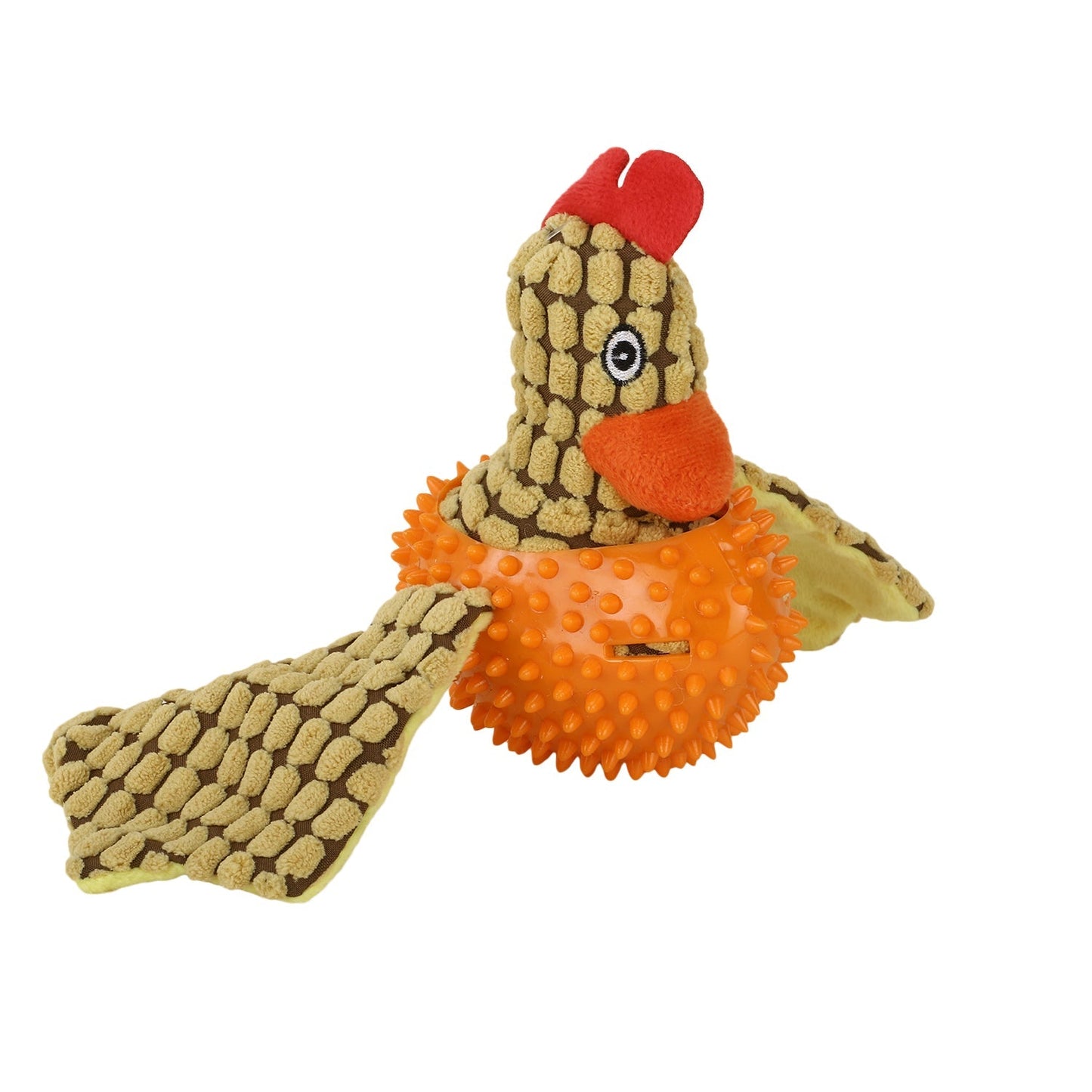 Basil Bird Plush Pet Toy for Dogs & Puppies with Squeaky Neck (Orange)