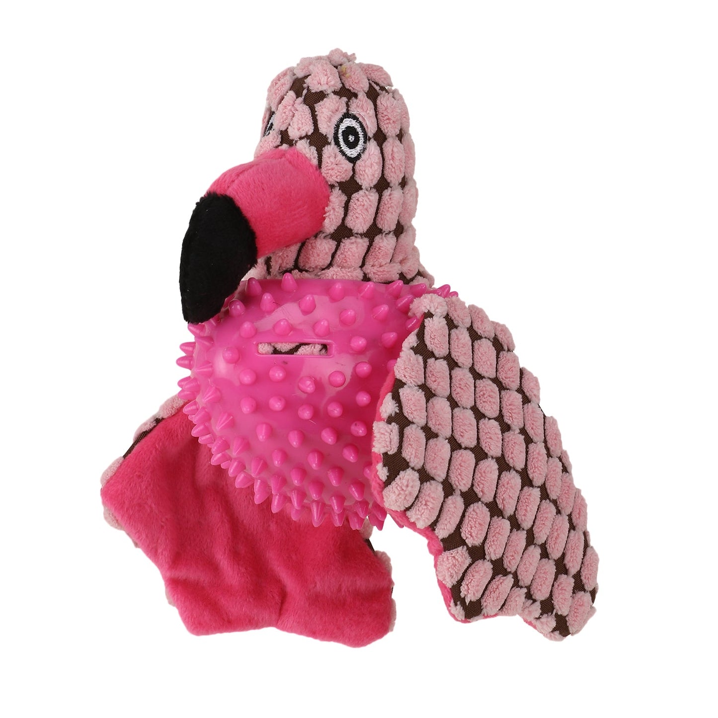 Basil Bird Plush Pet Toy for Dogs ; Puppies with Squeaky Neck (pink)
