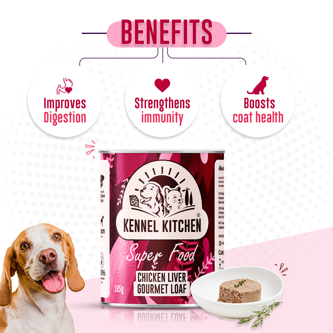 Kennel Kitchen Super Food Chicken Liver Loaf For Dogs - 185g each X 4N