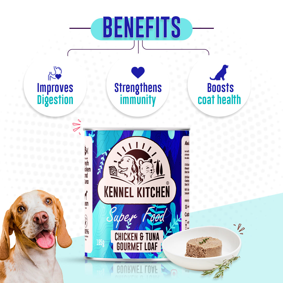 Kennel Kitchen Super Food Chicken & Tuna Loaf For Dogs - 185g each X 4N