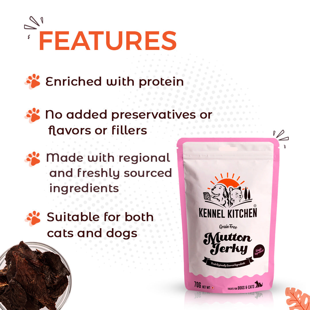 Kennel Kitchen Mutton Jerky For Dogs - 70g each (pack of 3)