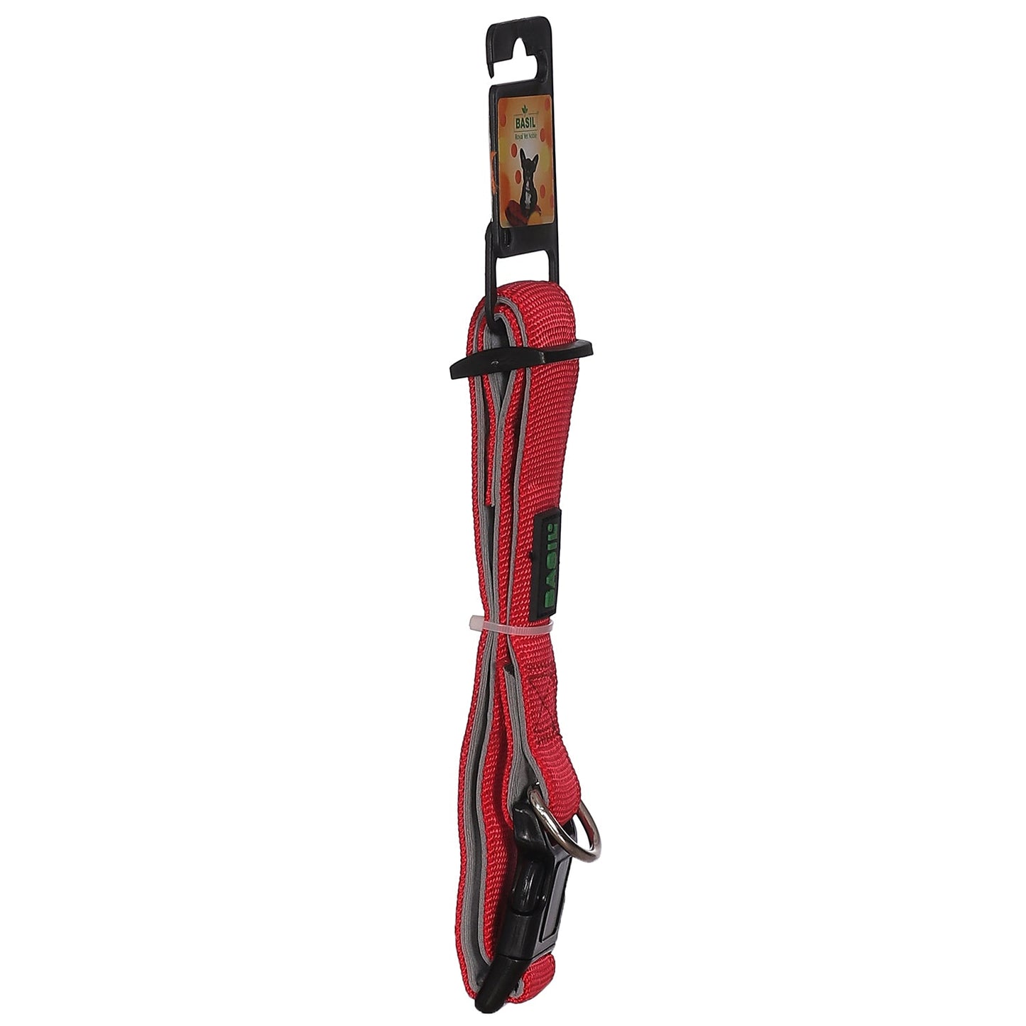 BASIL Padded Adjustable Collar for Dogs & Puppies (Red)