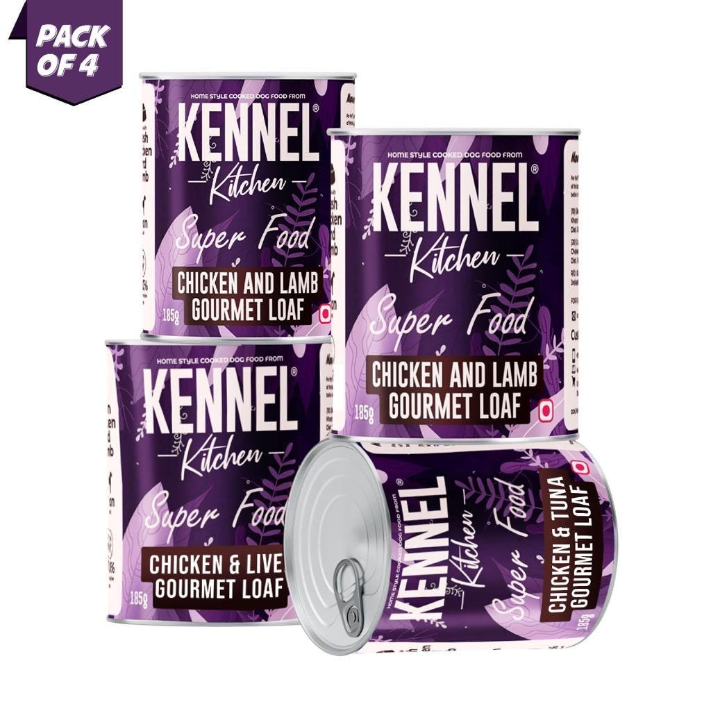 Kennel Kitchen Super Food Chicken & Lamb Loaf For Dogs - 185g each X 4N