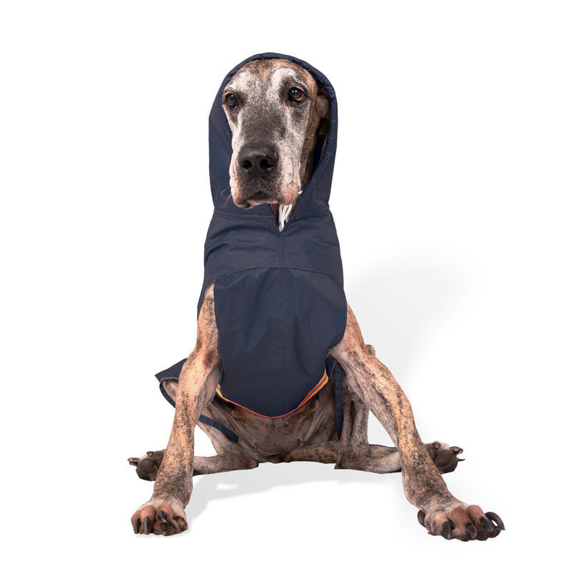 PetWale Navy Blue Raincoat for Dogs with Reflective Strips