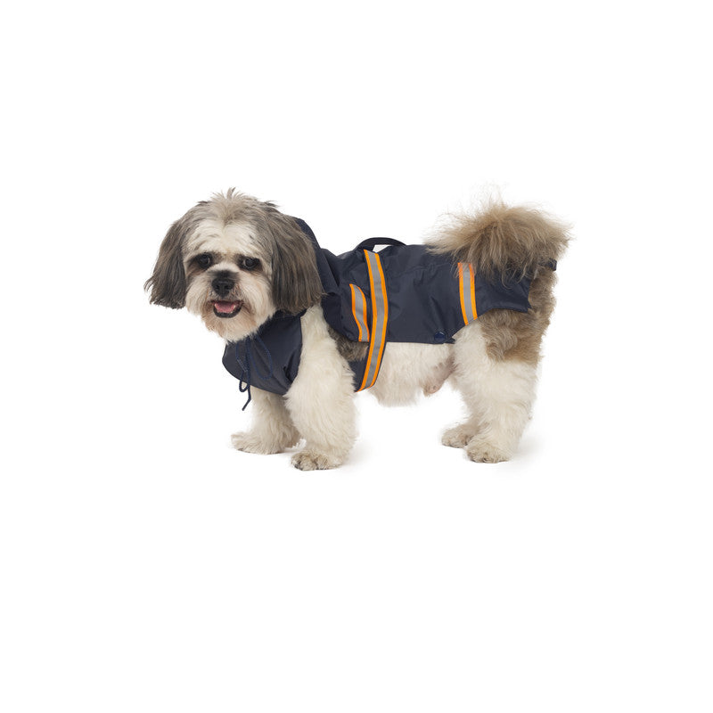 PetWale Navy Blue Raincoat for Dogs with Reflective Strips