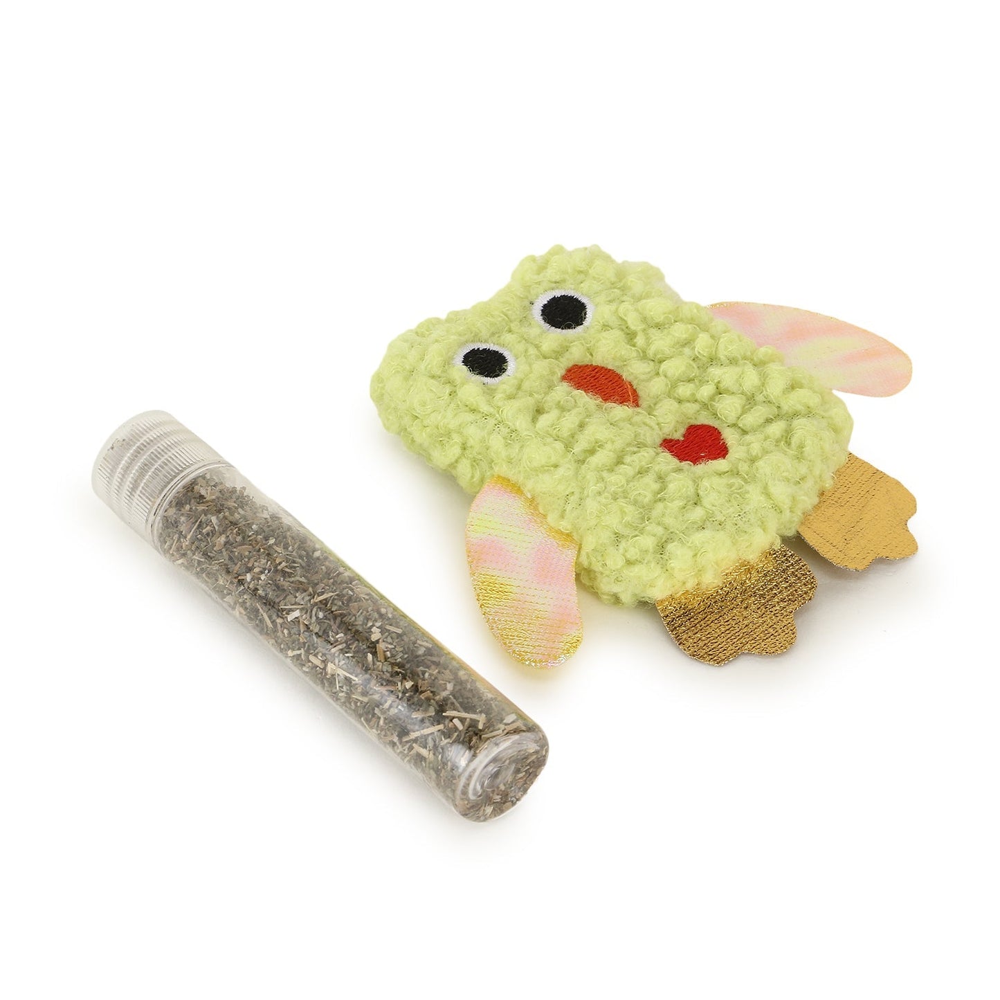Basil Cat Plush Toy with Cat Nip for Stuffing (Yellow)
