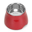 Basil Elevated Melamine and Stainless Steel Pet Feeding Bowls for Bigger Ears Dogs, 600ml (Red)