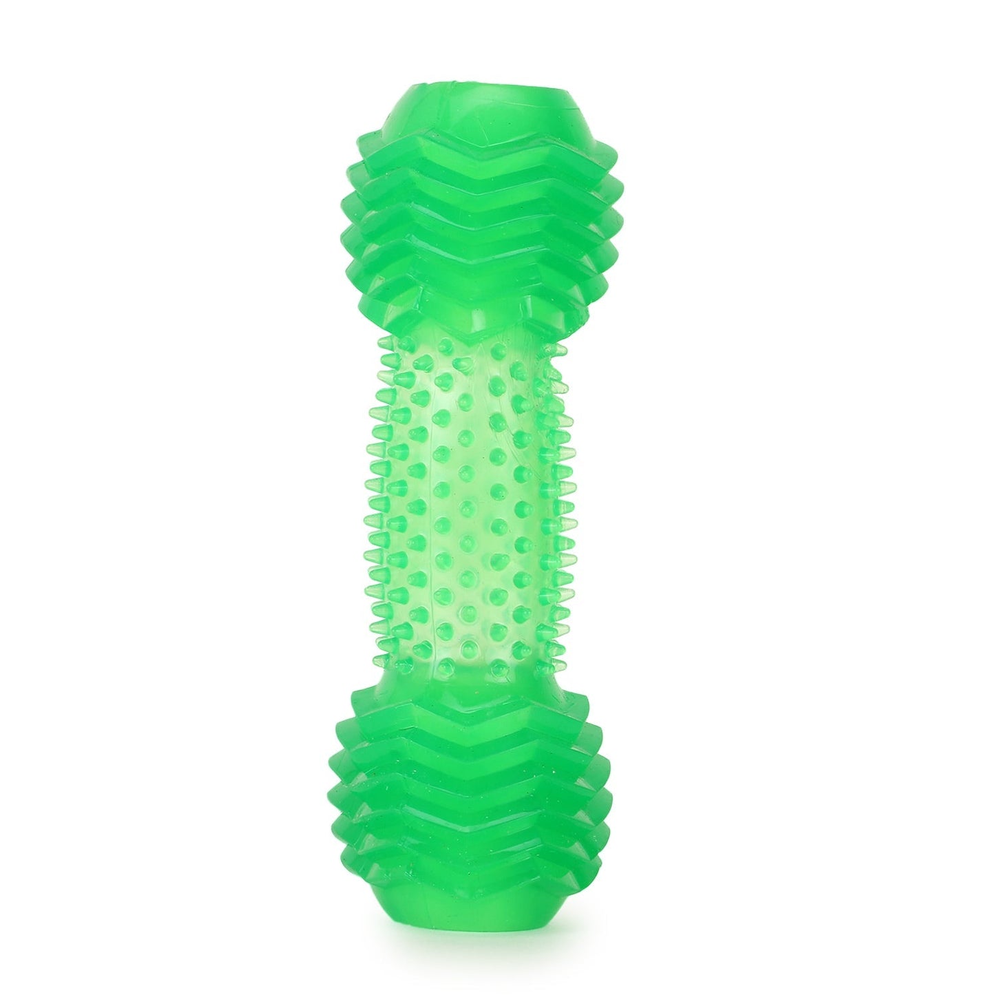 Basil Green Dumbbell Toy with Hollow Centre for Treats