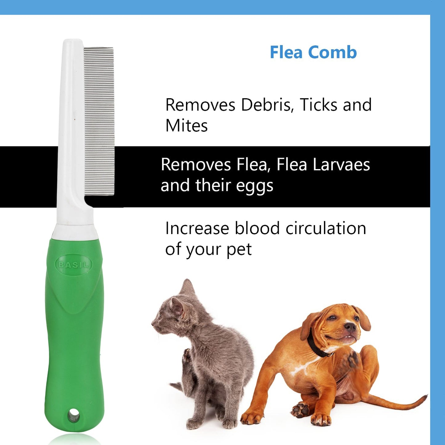 Basil Flea Comb for Dogs & Cats