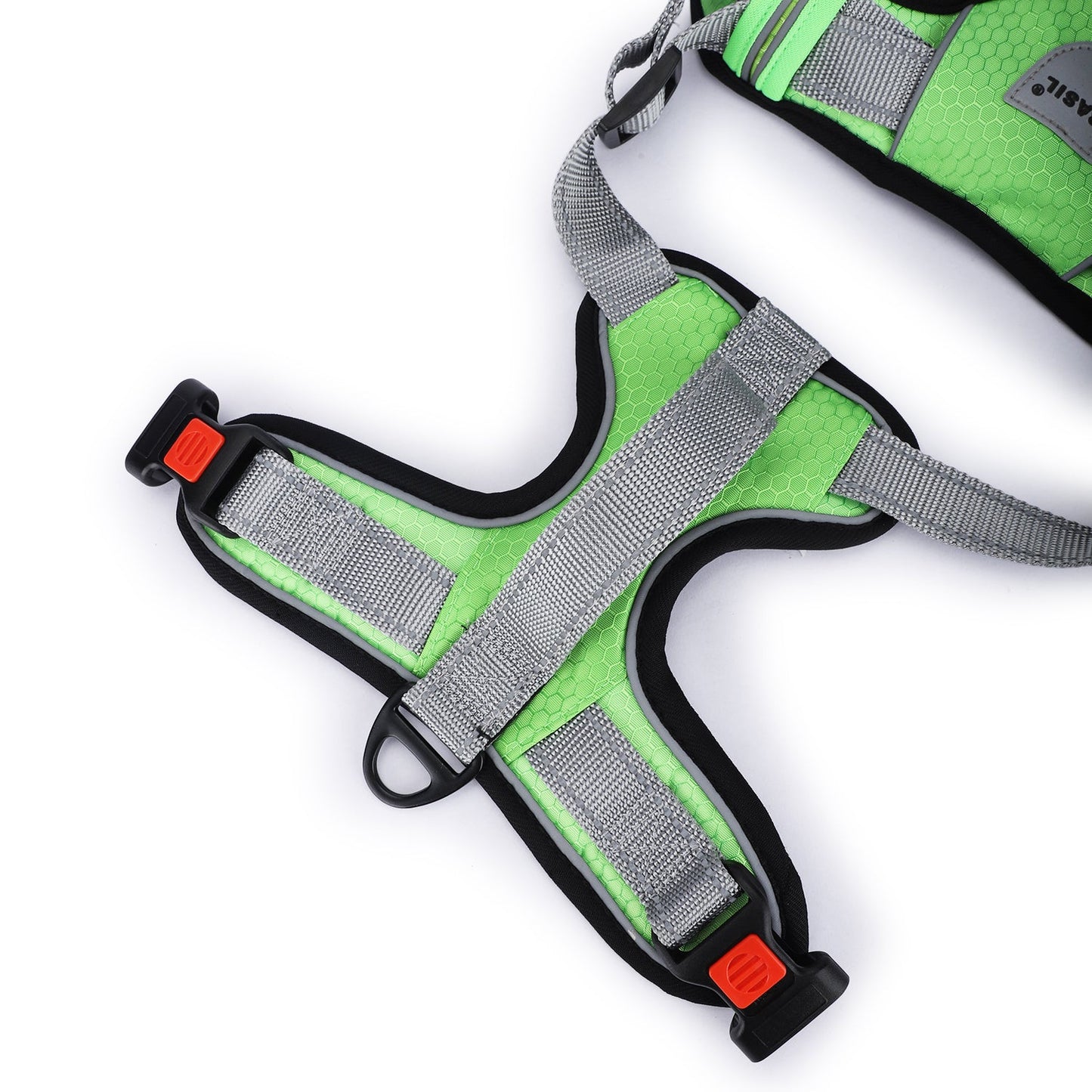 BASIL Dog Handle Harness No-Pull Adjustable Vest Harness, Reflective Green