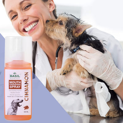 Basil Cinnamon Mouth Freshening Spray for Dogs, 130ml