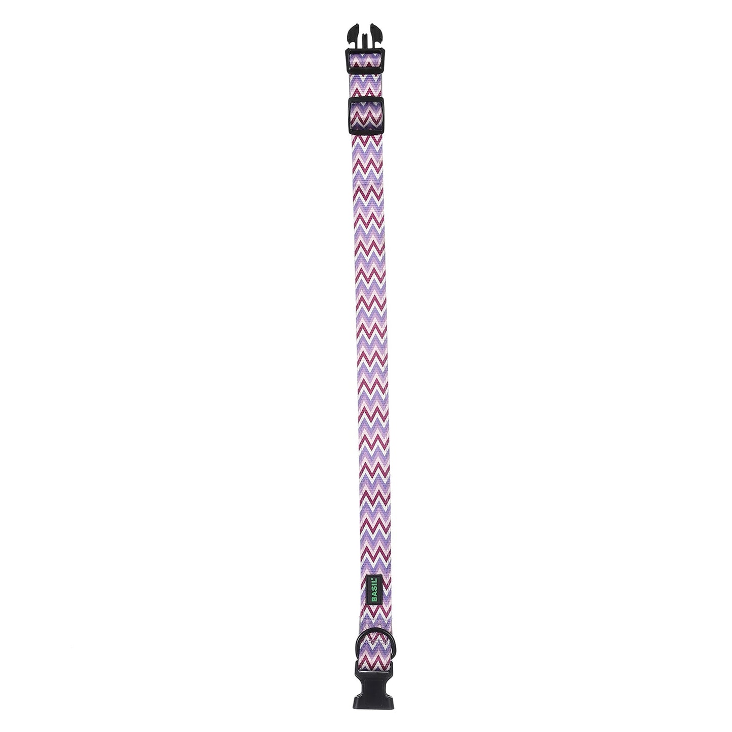 BASIL Zig-Zag Padded Adjustable Collar for Dogs & Puppies (Purple)